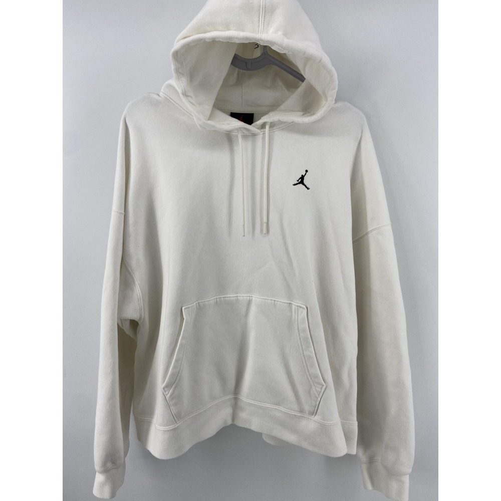 Jordan Hoodie Womens XL‎ White Fleece Jumpman Logo Pullover Basketball Gym